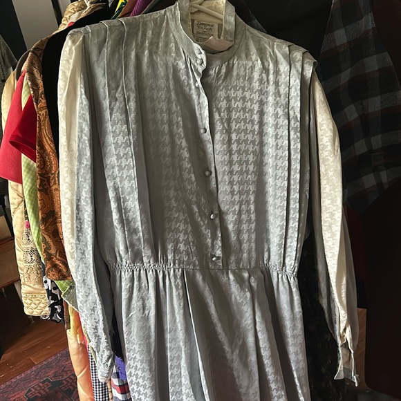 Silk Houndstooth Francesca Dress AS IS - Picture 9 of 9
